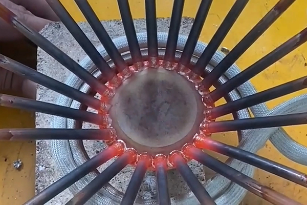 高频焊接机，高频钎焊机，分液器接头铜管焊接