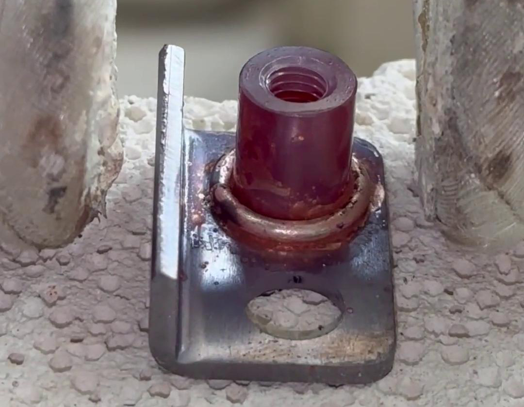 客户带过来的紫铜件焊接试样，精密五金配件焊接，小铜件焊接选择高频焊机