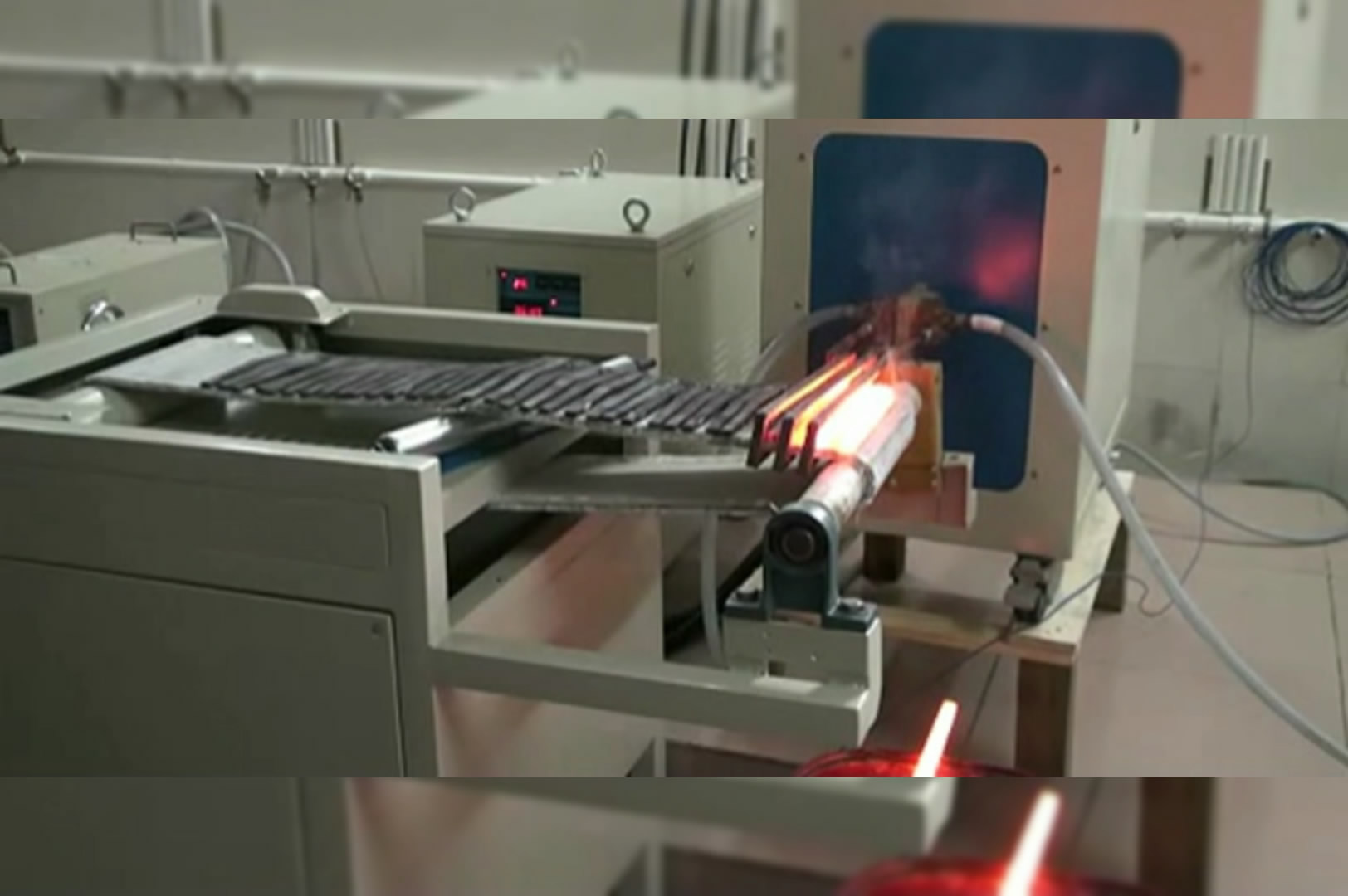 超音频9.1成人免费看片加热设备对棒料连续加热退火视频